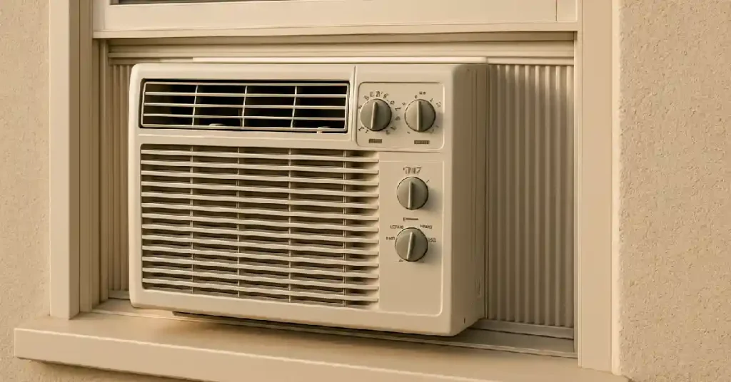 Portable or Window Air Conditioner. This image is AI-generated