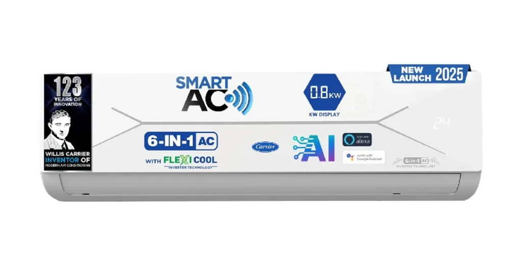 Carrier 1.5 Ton 3 Star Wi-Fi Smart Flexicool Inverter Split AC