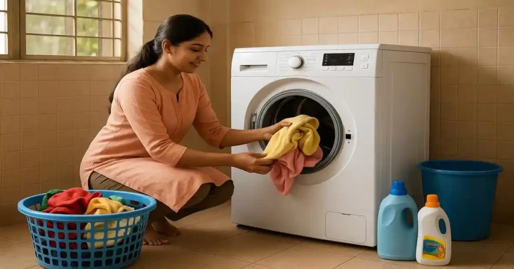 Load Your Clothes Correctly in washing machine (Ai-generated)
