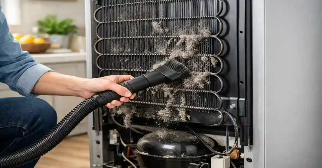 Cleaning the back of the Refrigerator