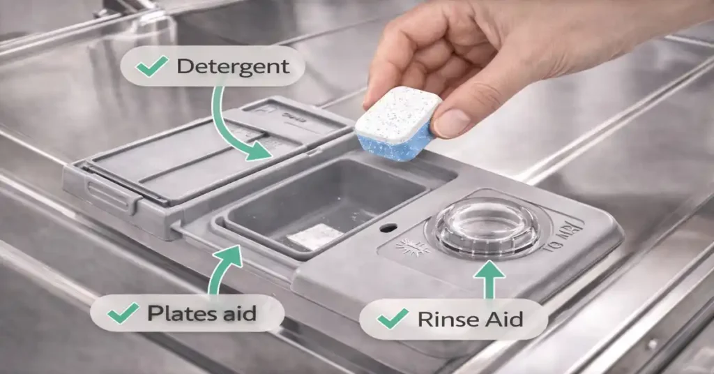 Adding Detergent and Rinse Aid