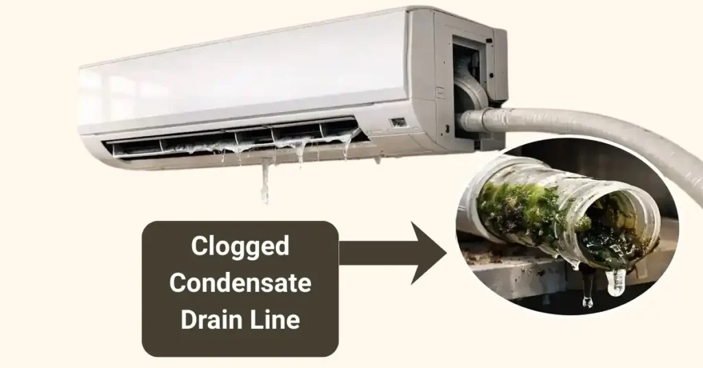 Blocked condensate drain line