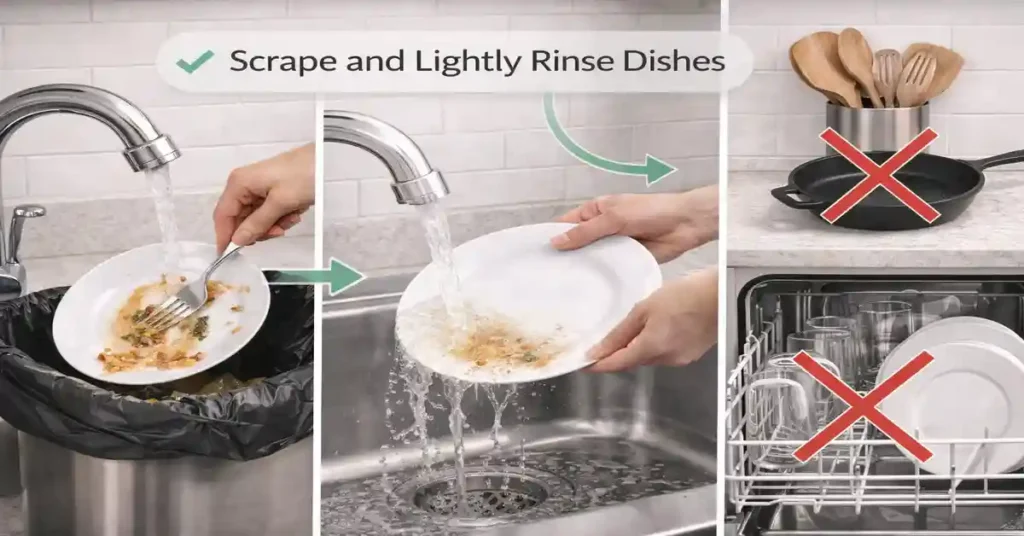 Preparing for Dishwashing