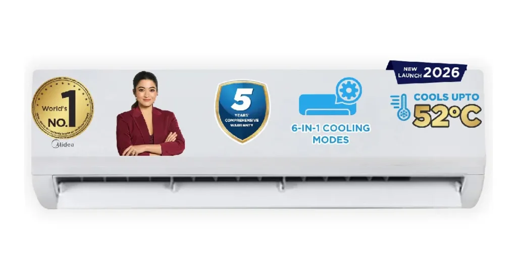 Midea 1 Ton 5 Star DLX Inverter Split AC — MAI12SD3R36F0